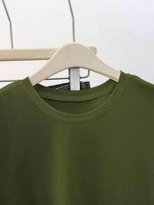 Camiseta blanca de mujer con estampado de rayas de color azul real, perfecta para el verano, camiseta de moda, camiseta de moda, regalo para hermanos, regalo para hermana, regalo para madre, regalo del Día de la Madre, tops casuales pero de moda - Verde militar - Ver 3