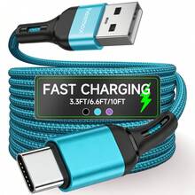 Cabo de Dados USB-A para Tipo-C com Carregamento Rápido Máximo de 60W, Compatível com Samsung S24 S23 Ultra S22 S21 Series, Compatível com iPhone 15/16/17, Compatível com Todos os Dispositivos com Interface USB-C - Multicolorido - Visão 1