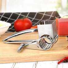 Rotary Cylinder Stainless Steel Cheese Grater Vegetable Cutter Slicer Shredder - Sliver - View 9