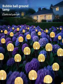 20/30 LED Solar Powered Garden Lights, Solar Crystal Ball Lawn Lamps, Waterproof 8 Lighting Modes Solar Bubble Ground Lights Flashing For Yard, Wedding, Party, Patio, Outdoor Camping Decor (Multi-Color/Warm White/White) - Bubble Ball Ground Light - View 6