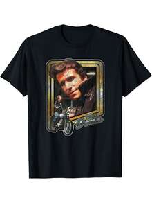 Vintage "Happy Days Fonz" T-Shirt - Iconic Biker T-Shirt With Fonz Signature Graphic, Loose Fit, Ideal Gift, Or Grandad - Nostalgic 80s TV Series Clothing For Parties And Casual Wear, A Short-Sleeved T-Shirt Suitable For Home, Daily Wear, Parties And Travel - Perfect As A Gift For Friends Or Family. - 黑色 - 查看 1