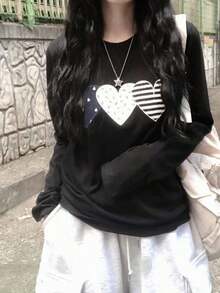 Women's Long-Sleeved T-Shirt, 100% Cotton, Modern And Versatile, 210g, One Piece. - Black - View 2