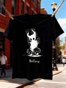 100% Pure Cotton, Breathable And Gentle On The Skin. Classic Crew Neck Design, Slim Fit, And Flattering For All Body Types. Fashionable Print With A Minimalist Style And High-Quality Finish. Unisex Design Perfect For Matching Outfits, Ideal For Everyday Wear, Dates, Leisure, And Streetwear – Versatile And Timeless. - 黑色 - 查看 2