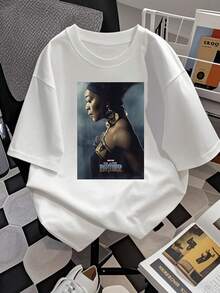 Image Showing A Warrior With Golden Adornments Symbolizing Strength, Courage, And Spiritual Power In An Atmosphere Of Mystery. Comfortable And Modern Women's T-Shirt For Everyday Wear. - trắng - Xem 2