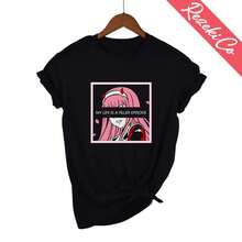 My L1ife Is A Filler Episode Zero Two T-Shirt Harajuku Darling Kawaii Gift T-Shirt UniS1ex Gift T-Shirt220g Cla-Ssic Cotton T-Shirt - UniS-Ex - The Shirt You A-Lways NeededSuitable For All People, Whether WoM-En Or M-Enhigh-Quality Durable Fabric Suitable For All Seans,Ft To The Touch But Built To LastBreathabletops WoM.En Fall OutfiT.S For WoM.En VaC.Ation OutfiT.S WoM.En Easter, St. Patrick's Day Costume - 黑色 - 查看 1