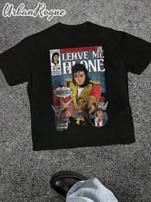 Camiseta para Hombre Casual y Moderna con Estilo de Cómic de Michael Jacksonn |     Ropa de Hombre con Estilo Playeras Sudaderas y Camisas Cómodas |     Ideal para Uso Diario Trabajo y Salidas |     Fácil de combinar muestra tu estilo - Negro - Ver 6