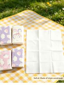 24 Packs Cute Cartoon Printed Facial Tissue Set, Mini Pocket Tissues For Wedding Favors Tears Wipes, Soft Makeup Protector For Brides Grooms Birthday Party Favors(Random Color) - Thickened Version - View 5