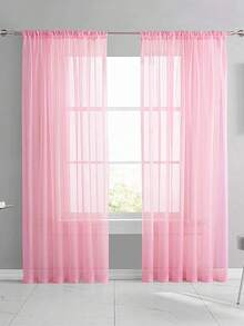 2pcs Lightweight Sheer Lace Curtains, Transparent Fine Weave, Rod Pocket Design, Suitable For Kitchen, Living Room, Bedroom, 40gsm - Multicolor - View 8