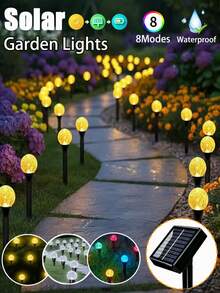 20/30 LED Solar Powered Garden Lights, Solar Crystal Ball Lawn Lamps, Waterproof 8 Lighting Modes Solar Bubble Ground Lights Flashing For Yard, Wedding, Party, Patio, Outdoor Camping Decor (Multi-Color/Warm White/White) - Bubble Ball Ground Light - View 1