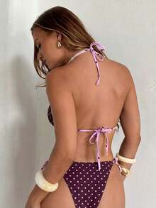 Conjunto de bikini de 2 piezas con estampado de lunares, traje de baño sexy para fiestas y festivales de música, atuendo de playa para vacaciones de mujer - Granada - Ver 2