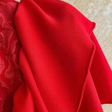 WYWH Women's Romantic Vacation Dress, Red Jacquard Texture Ruched Waist Splice Ruffle Strap Shoulder Strap Multi-Layer Ruffle Hem A-Line Chiffon Mini Dress, Casual, Date, Valentine's Day, Afternoon Tea, Beach, Cruise, City Vacation, Music Festival, Party, Boho, Hippie, Western, Daily Commute, Valentine's Day Red Dress,Summer Dresses For Women,Music Festival Outfits, Everyday Outfits, Wedding Season Outfits, Party Outfits, Carnival Outfits, Island Vacation Outfits. Black Corset Tops For Wom - Rojo - Ver 11