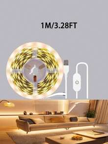 USB Powered LED Strip - Flexible Bendable LED Light Strip, Plug And Play, Touch Switch, Long Press To Adjust The Brightness, Easy Installation With Adhesive, Can Be Cut,Used For Cabinets, Bathroom Cabinets, Home, Wardrobes, TV Backlight, Lighting Atmosphere, Suitable For Home, Wedding, Kitchen, Cabinet, Under Cabinet Lighting - Compatible With Computer, Tablet, Power Bank Ports And Home Decoration - White - View 13