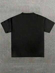 Diseño simple y versátil. Una camiseta estampada divertida y elegante con un diseño de labios, casual y cómoda, adecuada para primavera y verano, hecha de tela de algodón puro. - Negro - Ver 2