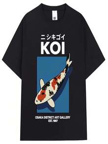 Esta camiseta de 2026 presenta dise?os de dragones japoneses, yakuza y carpas koi de Tokio. Ideal para mujeres, tiene un estilo retro, un corte holgado y está confeccionada en algodón puro. Una prenda moderna y urbana para la mujer. - Negro - Ver 1