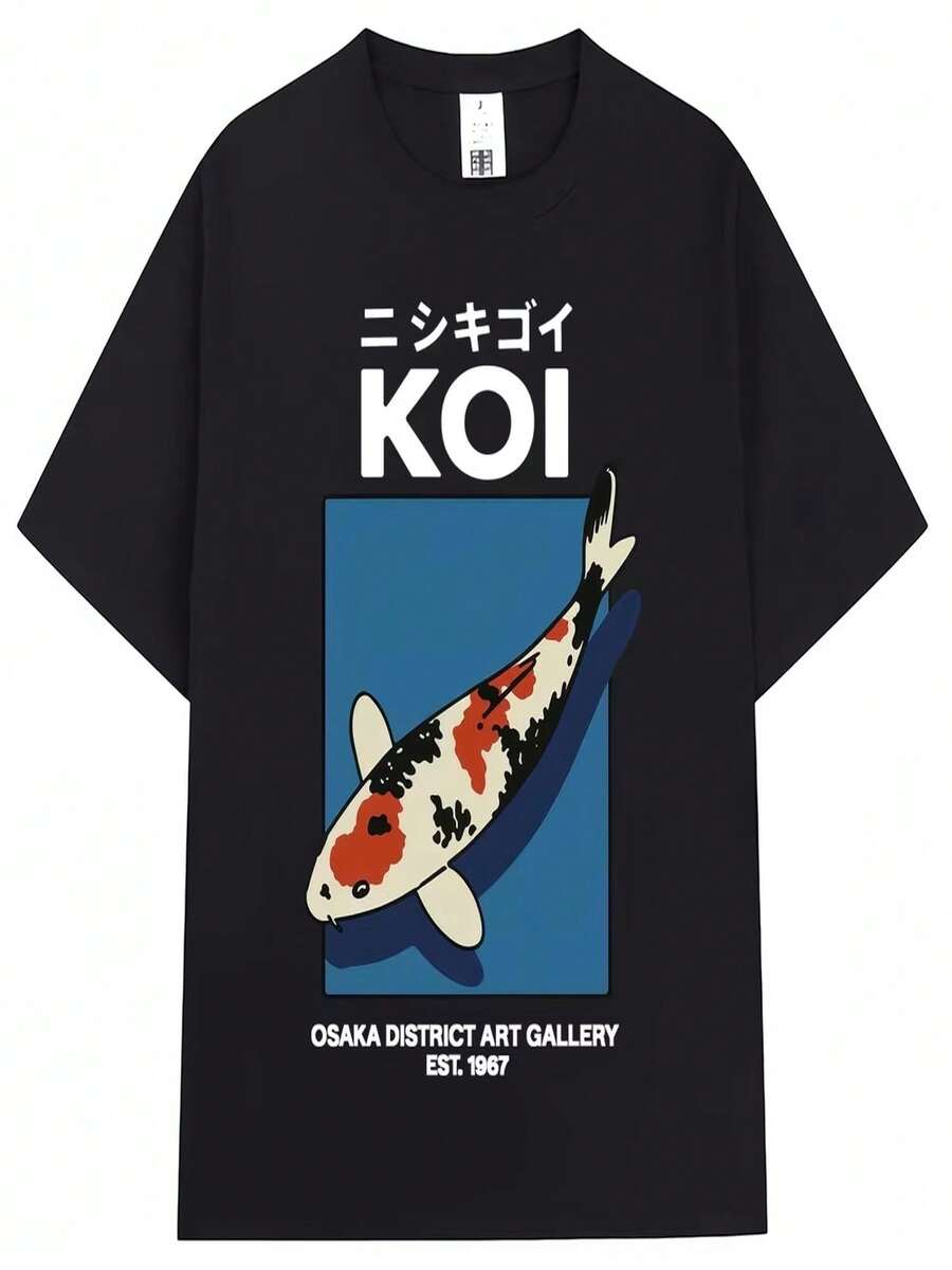 Esta camiseta de 2026 presenta dise?os de dragones japoneses, yakuza y carpas koi de Tokio. Ideal para mujeres, tiene un estilo retro, un corte holgado y está confeccionada en algodón puro. Una prenda moderna y urbana para la mujer. - Negro - Ver 1