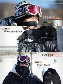 AD 1 pieza Máscara facial para montar motocicleta, máscara deportiva a prueba de viento para ciclismo, bufanda facial para bicicleta y esquí, máscara facial para montar motocicleta - Negro - Ver 6