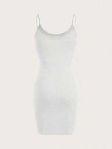 Vestido delgado de tirantes unicolor y casual para el verano - Multicolor 3 - Ver 4