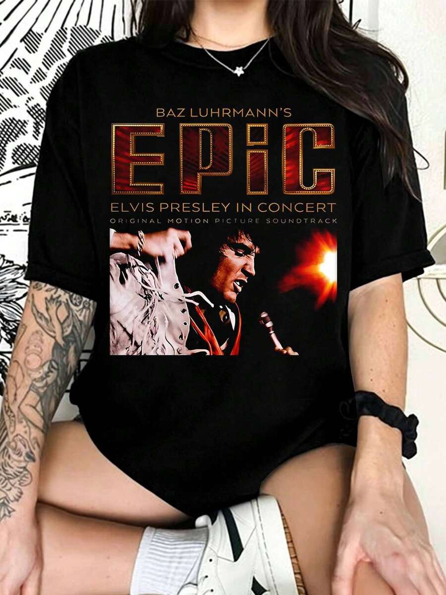 ElvisSSS P-PresleyS Graphic T-Shirt, Epic Concert Movie Soundtrack, Fan T-Shirt - Black - View 1