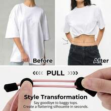 3pcs Invisible Elastic Waist Cincher Set - Adjustable Hem Shortener With Buttons, Suitable For Loose Tops And Sweaters - Stretchable Waist Trainer, Wrinkle-Free Hem Lifter For Wedding And Daily Wear - A - View 5