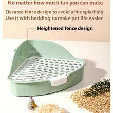 1pc Triangular Pet Litter Training Tray - Designed For Small Animals (Rabbits, Guinea Pigs, Hamsters); Features Splash-Proof Edges, Detachable For Easy Cleaning, And Space-Saving. Pet Cleaning Supplies - A - View 9