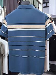 Pro Man Wardrobe Short Sleeve Golf & Tennis Polo Shirt - Blue - View 4