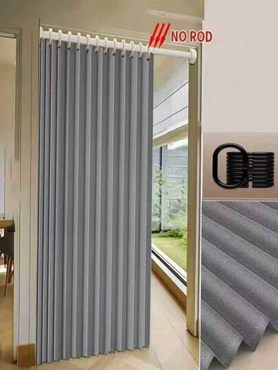 Rèm cản sáng tối giản, cung cấp khả năng che nắng, cách nhiệt và bảo vệ sự riêng tư, phù hợp để phân chia không gian linh hoạt trong phòng ngủ và phòng khách, tạo ra một môi trường yên tĩnh và thoải mái, vừa thẩm mỹ vừa thiết thực.