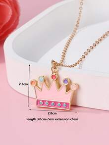 1 buah Kalung Liontin Cherry Berbentuk Mahkota Enamel Kartun Lucu untuk Anak Perempuan, Kotak Hadiah, Cocok untuk Pemakaian Sehari-hari, Hadiah, dan Festival - MultiWarna - View 6