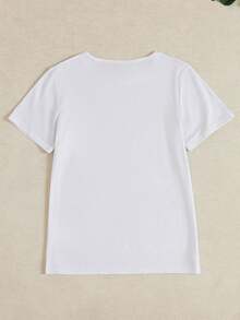 Women's Graphic T-Shirt With Gothic Tattoo Design - Short Sleeve Crew Neck T-Shirt With Cartoon Princess Drawings And Traditional Patterns, Summer Casual Wear, Size B1 (Standard Fit), Suitable For Anime And Fashion Enthusiasts, Cotton T-Shirt. - 白色 - 查看 4
