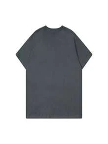 Women's Crew Neck T-Shirt With Anime Letter Print, Simple Design, Comfortable And Breathable, Ideal For Casual And Versatile Daily Wear, Showcasing A Natural And Elegant Style, A Must-Have For Summer Parties, Local Shipping - 深灰色 - 查看 3