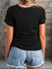Women T-Shirts - Black - View 2