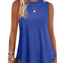 [Women's Fashion Tops] 5pcs Set Of Loose Casual Basic Shirts, Elegant And Comfortable Round-Neck Sleeveless Vests - Màu hỗn hợp - Xem 4