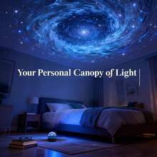 1pc Water Wave Starry Sky Projection Lamp, Dreamy Lighting Effect, USB Powered Atmosphere Night Light, Suitable For Bedroom, Living Room, Ceiling, Camping, Wedding, Halloween, Christmas Party Home Decor Gift - Multi-color light - View 4
