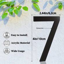 Số nhà 0-9 màu vàng, bạc, đen, kích thước 10cm, dùng làm số hộp thư bằng acrylic, số cửa văn phòng, biển số 3D. - 10 cm - Xem 8