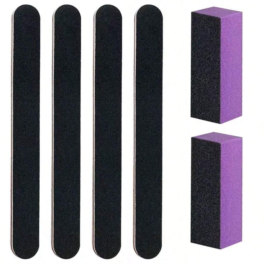 6PCS Nail File & Buffer Block Set, Nail Shaping, Filing & Polishing Manicure Tools - Multicolor - View 1