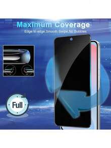XINHONGYU 适用于三星 Galaxy A56 的 1 片隐私屏幕保护膜，磨砂陶瓷隐私膜，柔性 TPU 隐私屏幕保护膜，非玻璃隐私陶瓷保护膜，适用于 Galaxy A17 A16 A15 A14 A13 A12 A26 A25 A24 A23 A22 A36 A35 A34 A33 A32 A56 A55 A54 A53 A52 A07 A06 A05 A05S A04 A03 系列 [不支持指纹解锁]，易于安装，兼容手机壳 - 黑色 - 查看 5