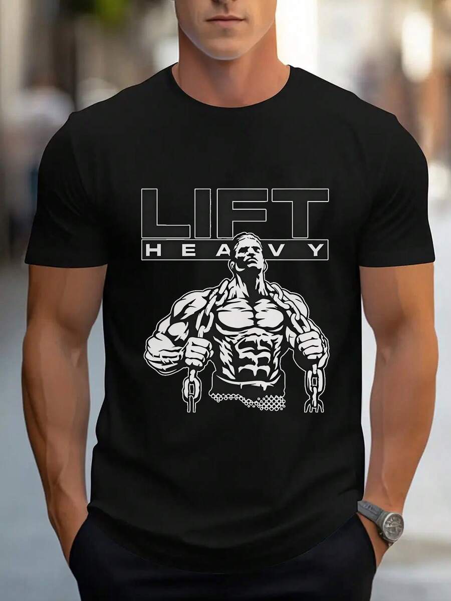 Men's Short-Sleeved T-Shirts With Modern Designs, Made From Soft Fabric. They Offer A Relaxed Fit, Making Them Ideal For Workouts, Sports, And Everyday Wear. In Summer, These T-Shirts Are Made Entirely Of - 黑色 - 查看 1