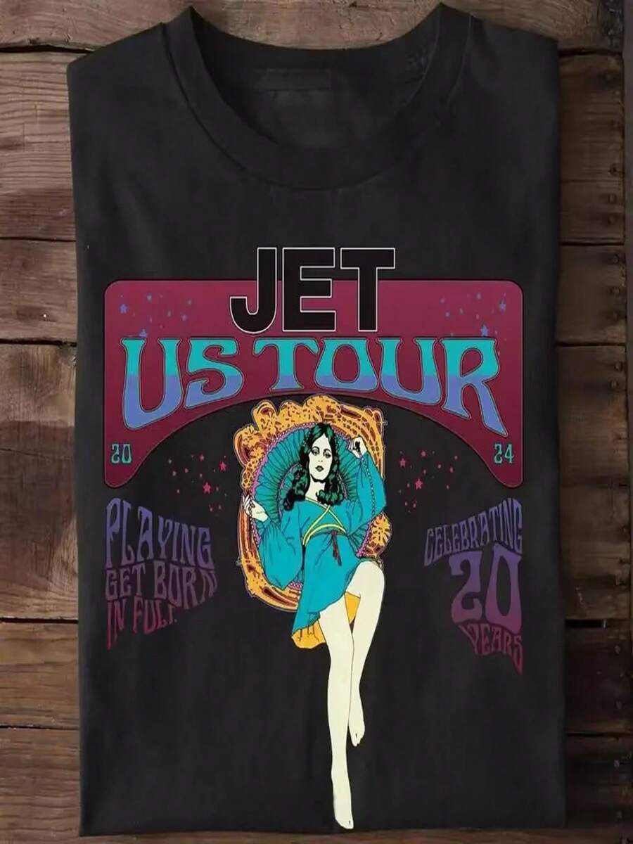 Camisetas para fans de la gira Jet 2026, disponibles en tallas de la S a la 5XL. - Negro - Ver 1