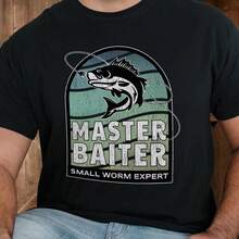MasterBaiter Fishing Funny Girl Fun Offense Bass Fishing Humor T-Shirt Fishing Jokes Birthday Christmas S Dad Husband - 黑色 - 查看 2