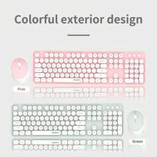 MOFII Sweet 2.4G Wireless Keyboard & Mouse Combo Plug And Play 10M Transmission Silent 104 Keys Multimedia Shortcuts 3 Speed DPI Mouse Compatible Windows Android For Office Home Use Batteries Not Included - View 5