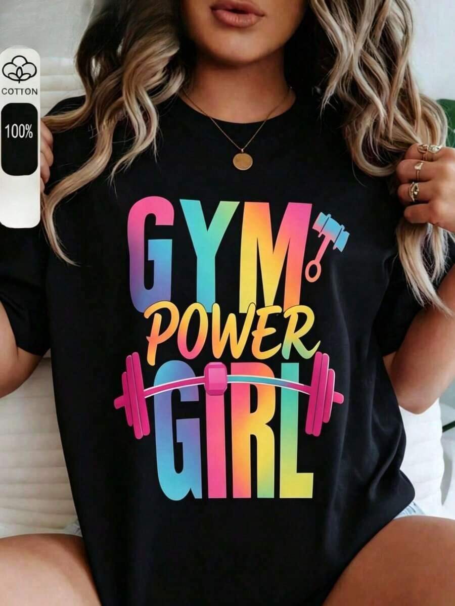 Simple And Versatile Design, Unisex Printed T-Shirt With A Loose Fit, Modern Minimalist Style, Reflecting A Fitness-Oriented Attitude, Suitable For Summer Vacations, Halloween, Mexican Independence Day, Etc. Bright Colors, Made Of Pure Cotton. - 黑色 - 查看 1