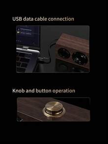 Lenovo 联想桌面蓝牙音箱，木质设计，USB供电立体声电脑音箱，低音浑厚，适用于笔记本电脑、PC、游戏和音乐 - 查看 10