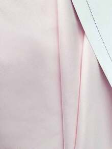 Camiseta ajustada de manga corta con cuello cuadrado de unicolor básico para mujer, blanco casual de verano - Rosa Pálido - Ver 6
