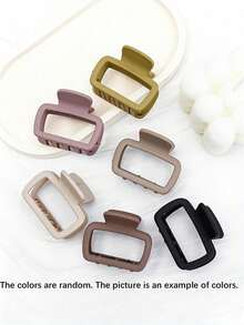 3 piezas de pinzas de pelo cuadradas mate de color aleatorio - Pinzas de pelo rectangulares simples, adecuadas para recogidos, semi-recogidos y uso diario casual. Accesorios de pelo duraderos y antideslizantes, diseñados para niñas, herramientas de soporte para el cabello, pinzas de agarre estable. - Multicolor - Ver 9