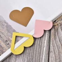6pcs/8pcs/12pcs Leather Heart-Shaped Bookmarks, Cute Corner Page Markers, Book Accessories, Book Page Clips, Book Corner Protectors - Heart-shaped Bookmark - View 9