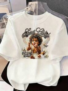 Grunge And Streetwear Style Short Sleeve T-Shirt, Fashionable Short Sleeve T-Shirt For Spring And Summer 2026, Made In Mexico, 180 Grams. Cartoon Print, Couple Design, Suitable For Indoor Or Outdoor Wear. Crew Neck, Unisex, Ideal For Office And Leisure. One-Pack. - WH-P631577SLNDXZGY507 - 查看 2