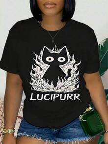 Camiseta unisex de manga corta, camisetas casuales de cuello redondo para mujer, ropa casual de primavera y verano, camisetas con estampado gráfico, spiderman, ,  mujer, romwe men, boho chic, regalos para maestros, camiseta de mujer, ropa curvy para hombre, y2k. - Negro - Ver 6