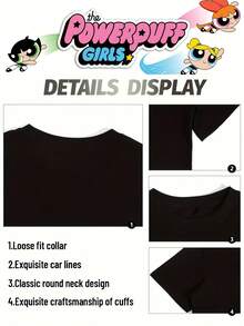 Women's "Floral World" Graphic T-Shirt - Casual Short-Sleeved T-Shirt With Fun, High-Quality Print, Regular Fit, Ideal For Gifting, Adult Size, Cotton T-Shirt. - 黑色 - 查看 5