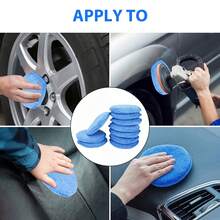 10 miếng mút bôi sáp bằng sợi microfiber, dụng cụ bôi sáp xe hơi, miếng mút đánh bóng và làm sạch chi tiết cho xe hơi (đường kính 5 inch) - Miếng bọt biển đánh sáp - Xem 5