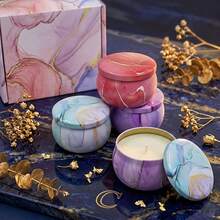 52pcs 2.5oz Round Marble Pattern Candle Jars With Wicks, Empty Jars Suitable For Candle Making, Home Decor And Housewarming Gifts - 52pcs/8sets - View 11