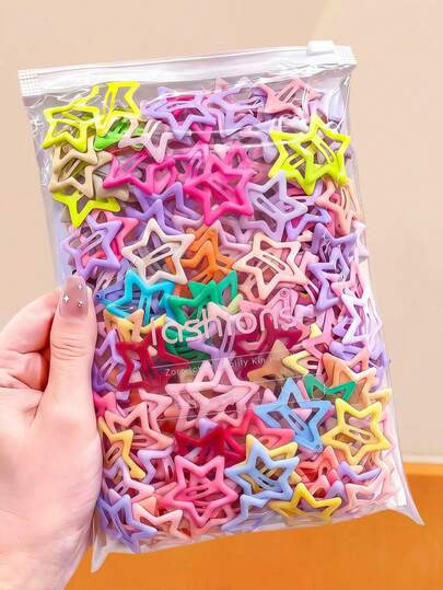 100/60/30/10 pezzi/set di fermagli per capelli a stella opaca e forata, disponibili in più colori, accessorio per capelli versatile e conveniente - adatto per donne e ragazze, per uso quotidiano, appuntamenti, scuola, vacanze, spiaggia, feste, festività, regali